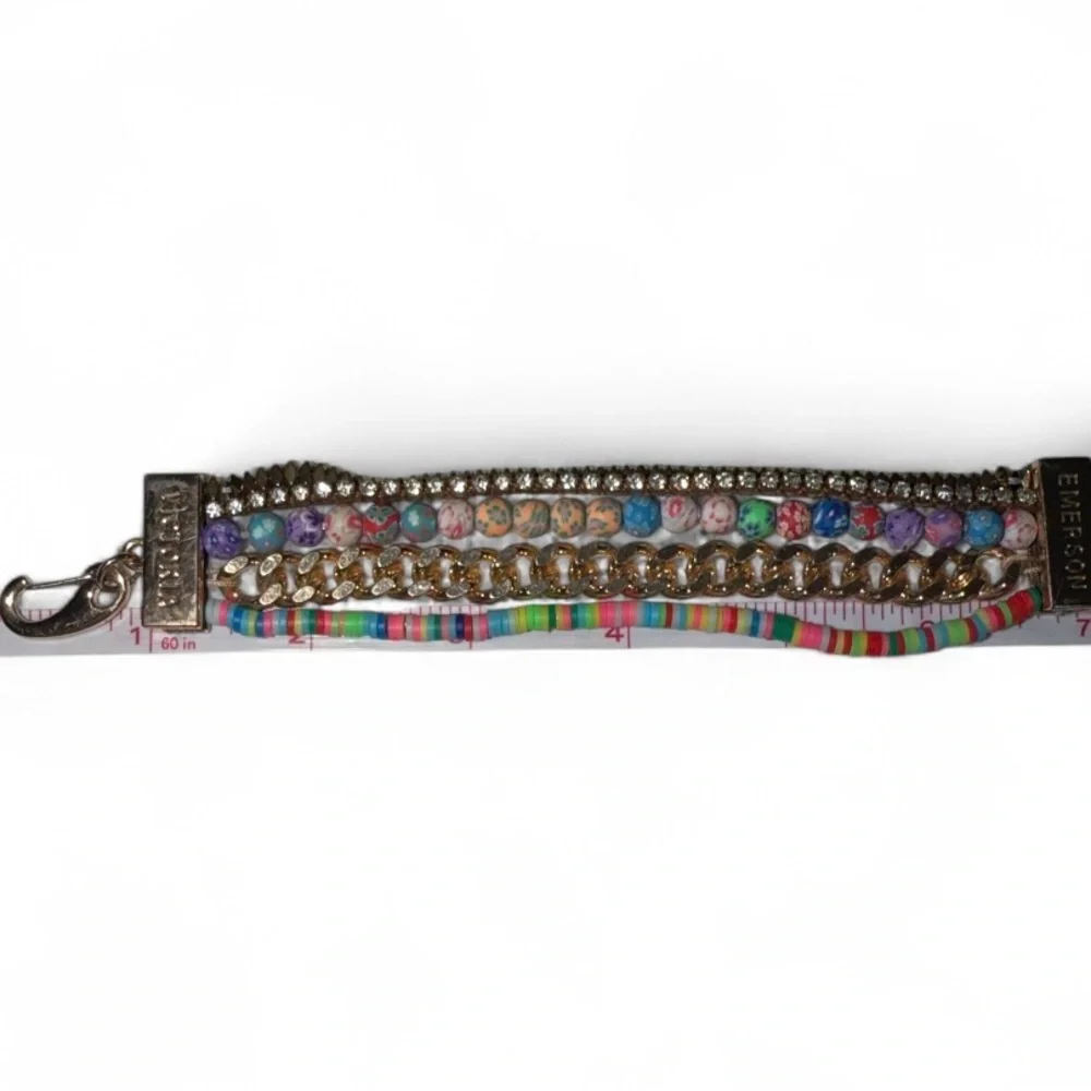 Victoria Emerson Colorful Beaded and Gold Bracelet